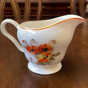 Vintage 1960’s Edwin Knowles China semi vitreous Poppies creamer